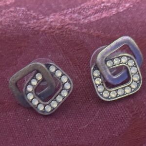 Touchstone Crystal Gold Earrings with White Accents